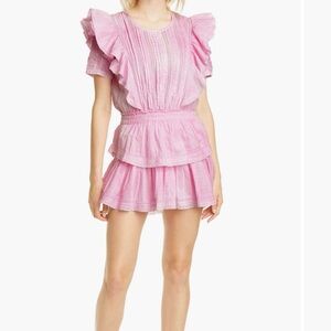 LoveShackFancy Natasha Heritage Peony Pink Mini Dress